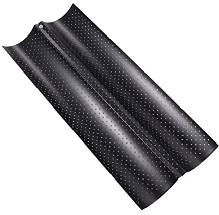 DECHOUS Antihaftbeschichtetes Edelstahl Brotbackblech Mit 2 Schlitzen Gewelltes Design Backzubehör Für Küche Und Zuhause
