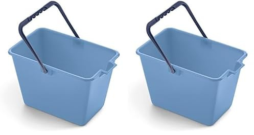 Mery | Mini Bucket | Multipurpose Bucket | Cleaning Bucket | Polypropylene | Anatomical Handle | 4 Litres | Blue | Measurements: 19.5Lx17.2Wx27.5H cm (Pack of 2)