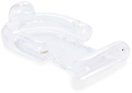 FUNBOY Clear Inflatable Mesh Pool Float 2-in-1 Pool Chair Float & Mesh Water Hammock 53 Pool Hammock Float for Adults Swimming Pool Accessories & Tanning Pool Lounger Float for Pool Party & Summer