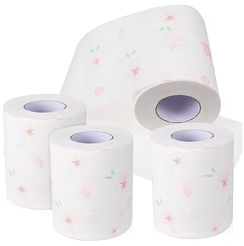 COLLBATH 4 Pezzi Carta Igienica Floreale Fazzoletti Da Bagno Decorativi Asciugamani Di Carta Articoli Per Bagno Casa E Ufficio