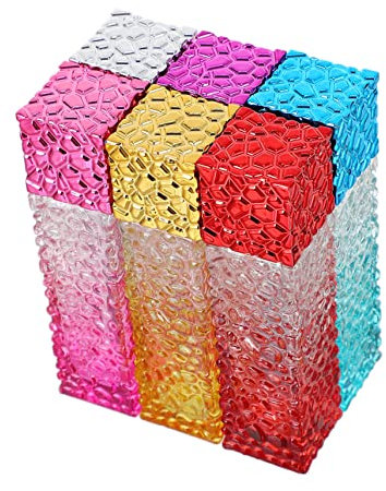 SAFIGLE 6 Piezas Botella de Perfume de Vidrio Gradiente de Dispensador Recargable para Viaje Frascos Vacíos para Perfume y Esenciales Color Aleatorio