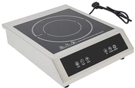 Gewerblicher Induktionsherd 3500W Intelligentes Garen Arbeitsplatte Induktion 11-Stufig Einstellbar Kompaktes Design Induktionskochplatte für Töpfe Einem Magnetischen Eisengehalt 30% Geeignet
