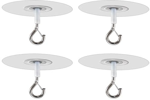 Gissroys 4 ganci invisibili da soffitto per tende, per piante, ganci trasparenti per interni ed esterni ed esterni
