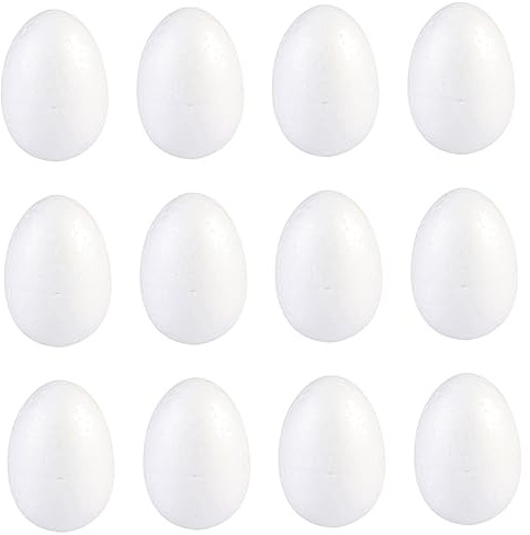SUPVOX 25pcs White Foam Eggs Mould for DIY Crafts for Childrens Easter Projects Smooth Surface for Easy Painting for Creative Decorations and Play Activities