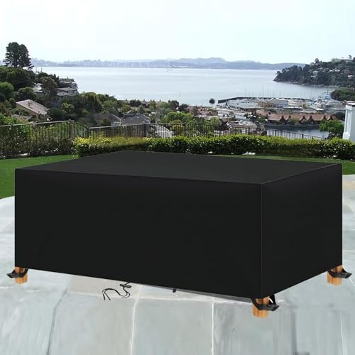 OOOXZO Bache de Protection Exterieur, Housses pour Mobilier de Jardin 180x100x70cm/LxWxH imperméable, Anti-UV, Résistant Au Froid Noir Oxford Tissu pour Canapé Inclinable Chaises