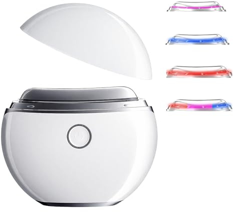 Ems Gua Sha, Gesichtsmassagegerät Gua Sha Elektrisch Mit Vibration und Heizung, Gesichtsformungswerkzeug Mit Roten, Violetten, Blauen und Farbigen Lichtern, Für Das Gesicht, Anti-Falten, Anti-Aging