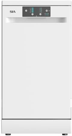 SIA SFSD459W Freestanding Dishwasher, Slimline 45cm Width, 9 Place Settings, Delay Start, 4 Programs, 29 Minute Quick Wash, White