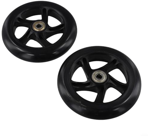 Leise Räder für Roller, Polyurethan, Rollschuh-Räder für Trolley und Möbel, 180 x 30 mm, schwarz, 2 Stück