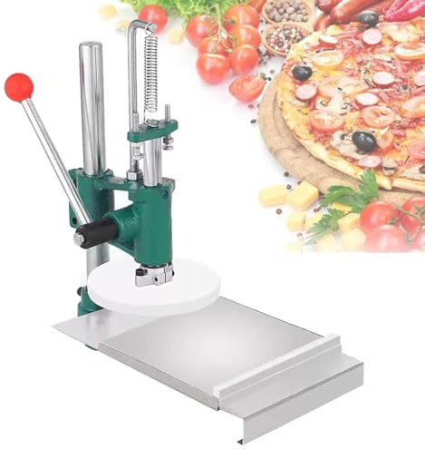 Máquina manual de prensa de masa para corteza fina de pizza, herramienta de cocina comercial de acero inoxidable