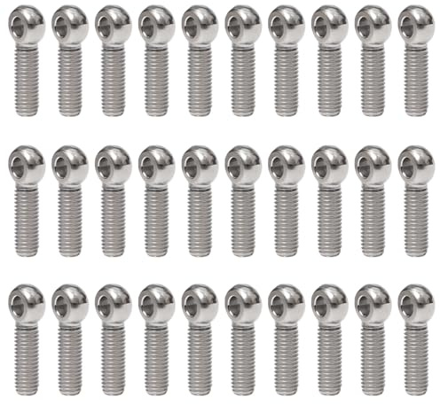 Bofanze 30 Piezas Pernos de Ojo M8 x 30mm Anillos de Elevación Inox | M8 x 30 mm, para la fabricación de automóviles y la unión de tuberías