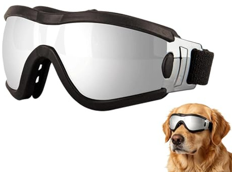 Huxibai Occhiali da sole per cani,Attrezzatura Outdoor Antivento E Protezione UV | Occhiali Da Sole Per Animali - Taglia Media O Grande, Spiaggia, Outdoor, Escursioni, Estate, Guida, Corsa