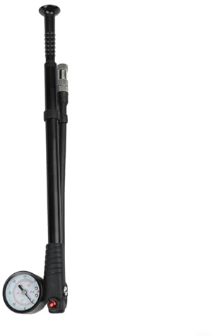 Honseadek Bicycle Pump, High Pressure 300 PSI With Gauge, CNC Alusmallum Alloy For Mountain Bike Front Fork And Shock, Portable Hand Inflator(Black)