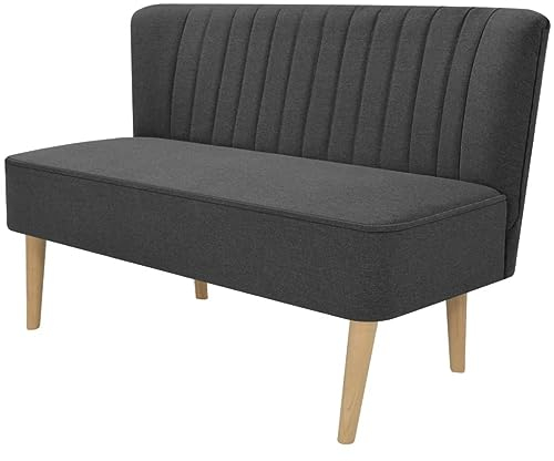 vidaXL Sofa 2-Sitzer Stoff Dunkelgrau Stoffsofa Loungesofa Polstersofa Couch