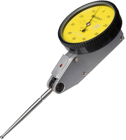 Mitutoyo 513-415-10E Dial Test Indicator, Horizontal Type, 0-0.8 mm Range, 0.01 mm Graduation, Shock-Resistant Indicator with Jeweled Movement for Precision Alignment and Inspection