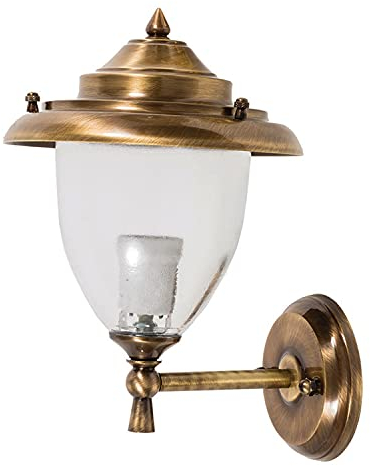 Licht-Erlebnisse Premium Wandlampe aus Messing Glas maritime Außenleuchte Schiffslampe Terrasse Haus Haustür Balkon