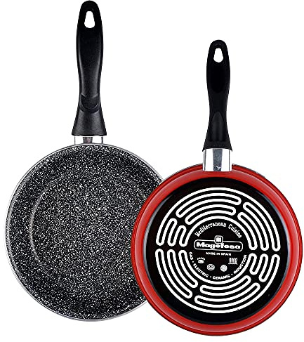 MAGEFESA K2 Sartén, Acero esmaltado vitrificado, Inducción y lavavajillas, Rojo, 32 cm
