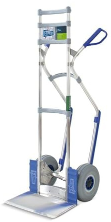 Vollmontierte EXPRESSO Alu Profi- Sackkarre AE2011025K mit klappbarer Schaufel / 250kg / Zum Transport von Zwei Getränkestapeln nebeneinander/pannensichere Vollgummireifen