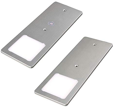 kalb | LED Unterbauleuchten silber 5W- sehr flache Küchenleuchte mit Touch-Dimmfunktion Einbaustrahler Einbauspot, Auswahl:2er Set neutralweiss