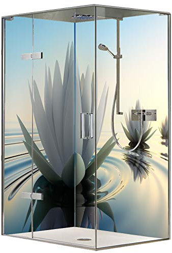 Original FLYERANDPRINT - SHOWER-PLATE, Alu-Dipond, OHNE FUGEN, Fliesenersatz, Duschrückwand, Wunschmaß, Dusche, Bad, Wandverkleidung, Wandverkleidung, DE-17-01 (Set mit 2 Platten, 80 x 200 cm)