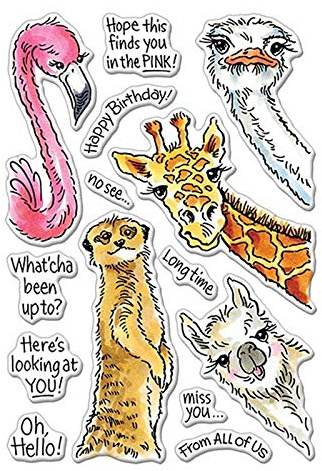 Animal is Watching You Clear Stamp and Dies Sets for Card Making Giraffe Snake Dog Flamingo Metal Cutting Dies with Rubber Stamp Sets for Scrapbooking Paper Crafting Embossing Stnecil Die Cuts Crafts