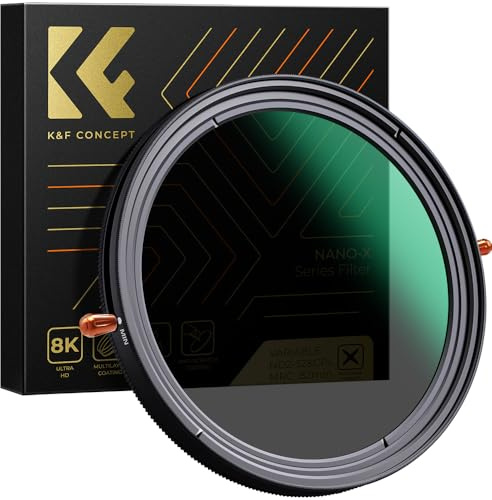 K&F Concept Filtre ND variable Fader ND2-ND32 et filtre polarisant circulaire CPL N°X Cadre en alliage d'aluminium pour tous les objectifs d'appareil photo (58 mm)