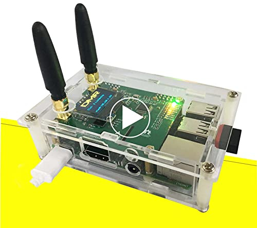 All-New Upgraded Duplex DMR Hotspot WLAN Ehternet Port Assembled Radio Station WiFi Digital Voice Modem Support DMR Dstar YSF P25 Fusion Antenna Raspbery P Model 2B Two Colors OLED 2 TimeSlots