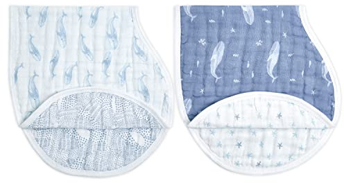 aden + anais Burpy Baby Bib - Outdoors, 2 Pack | 100% Cotton Muslin, 4 Layer Burping Cloth, Feeding & Dribble | Super Soft & Absorbent Burp Rag Newborn Essentials for Boy & Girl