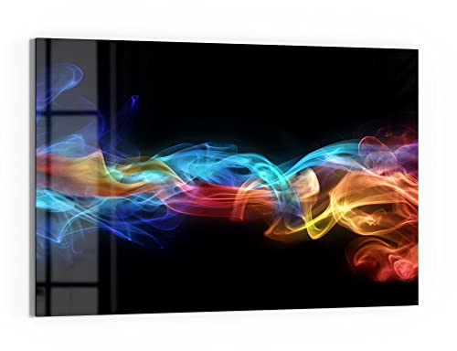 DEQORI Glas-Magnettafel | 60x40 cm groß | Motiv Farbige Rauchschwaden | Memo-Board aus Glas | Magnetboard inkl. Magnete, Stift & Tuch für Küche & Büro | Tafel magnetisch & beschreibbar