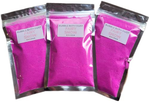 3 x Fairy Snow Bubble Bath Dust (Bath Bomb Dust with Lasting Bubbles) Contains Epsom Salts