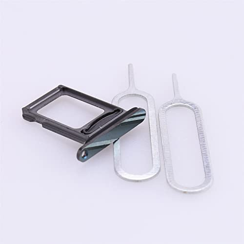 Für iPhone 13/13 Pro Max SIM Kartenfach Slot Halter Ersatz, (Dual Card Version) mit wasserdichtem Gummidichtungsring + SIM-Kartenfach offener Auswurfstift Alpingrün