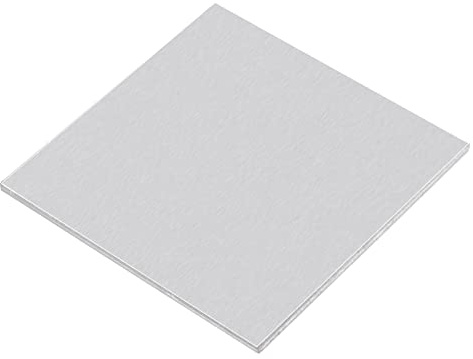 sourcing map Hoja de aluminio 1060, placa de aluminio rectangular de 100 mm x 100 mm, 5 mm de grosor, con película protectora