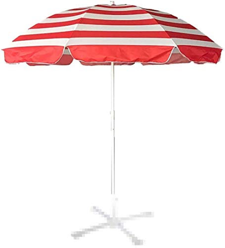 Outdoor Garden Parasols 2.4M Striped Beach Umbrella Parasols, With Three-Layer 8 Metal Reinforced Support Frames, For Outdoor Cafe Balcony Pool Without Base good