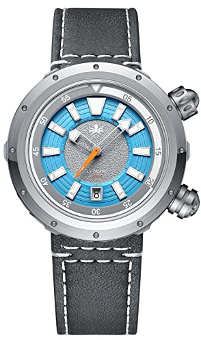 PHOIBOS Vortex Antimagnetische Automatik-Taucheruhr für Herren, 200m wasserdicht, Gehäuse mit versteckten Laschen und Doppelkronen mit innerer drehbarer Lünette