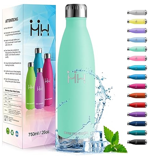 HoneyHolly Trinkflasche Edelstahl - 750ml - Thermosflasche, BPA-Frei, Trinkflasche Sport - Auslaufsicher Wasserflasche,Trinkflasche Kohlensäure Geeignet, Thermoskanne für Fitness, Gym, Fahrrad