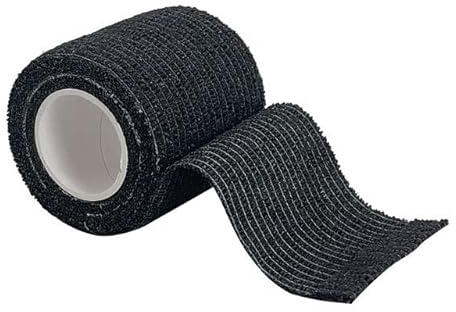1 Stück, 4,5 m, bunt, Sport, selbstklebend, elastisch, Bandage, Wickelband für Kniestützpolster, Finger, Knöchel, Handfläche, Schulter, Schwarz, 15 cm x 4,5 m