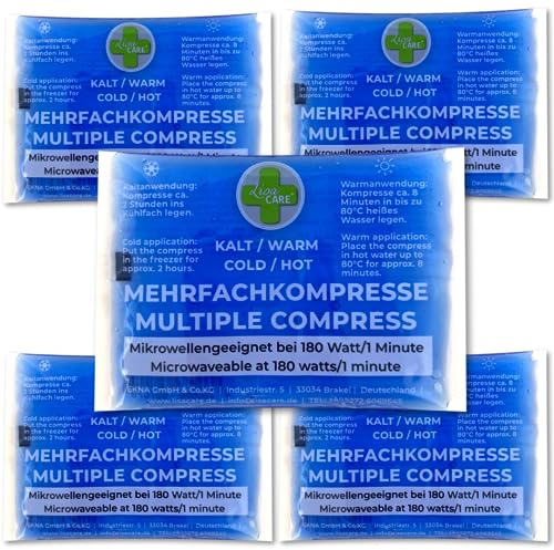 LisaCare Wärm- & Kühl Pads - 5x kleine Wärme Gelkissen - 12x8,5cm Mini Kühlpads - Kühlpack Kinder - Kühlpads klein zur schnellen Schmerzlinderung bei sämtlichen Verletzungen (Klein)