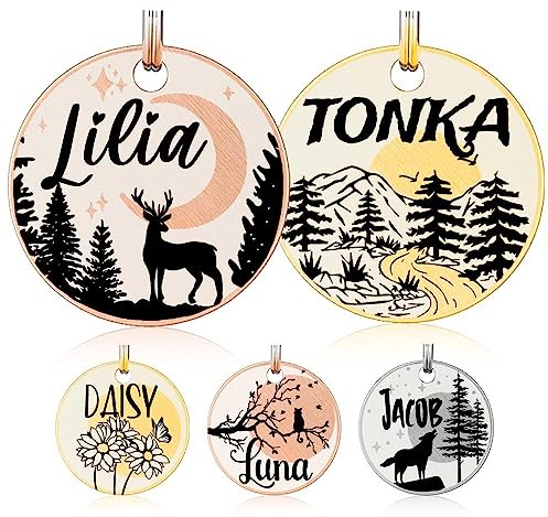 Doppelte Farben personalisierte Hundemarke, benutzerdefinierte Tiermarke für Haustiere eingraviert, doppelseitige tief Gravur Hunde Namemarke, Katze Namensschild