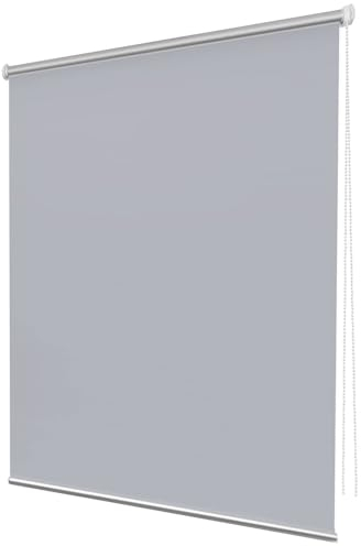 Doppelrollo Klemmfix Ohne Bohren 60 x 210 cm Blickdicht Hitzeschutz Jalousie Rollos für Fenster und Tür Höhe Stufenlos Verstellbar für Fenster und Tür, Hellgrau