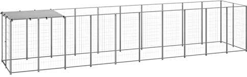 GuyAna Hundezwinger Silbern 6,05 m² Stahl Freilaufgehege Laufgehege FüR Hunde Und Andere Haustiere