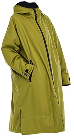 harayaa Wetterfeste Robe Jacke Damen Erwachsene Parka Jacke Lammwolle Surfen Umkleidemantel, Sport Schwimmen Strand Pool Poncho Parka Windjacke mit Kapuze, Blau Grau Grün L
