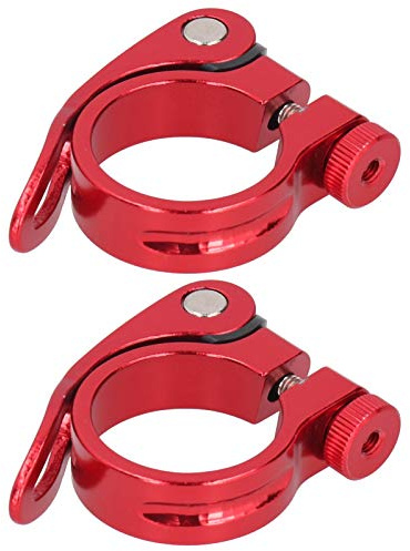 Gavigain 2Pcs Fahrrad Sattelklemme, Mountainbike Straße Sitzrohr Schnellspanner 35mm (Rot)