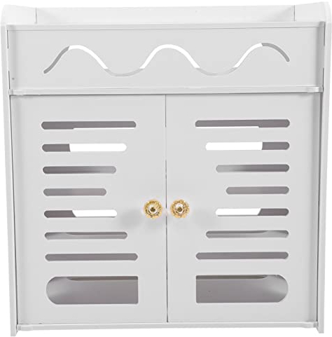 UPKOCH Vierlagige Kunststoff Router Aufbewahrungsbox Kabelbox Kabelbehälter Doppeltür Elektrische Box Organizer Für Zuhause Und Büro
