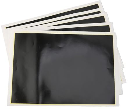 banapoy Lasergravur-Markierungsfarbpapier, 5-teiliges Schwarzes Lasermarkierungspapier für Lasergravurmaschine, Lasergravurpapier für Glas, Keramik, Metalle, Lasergravurzubehör