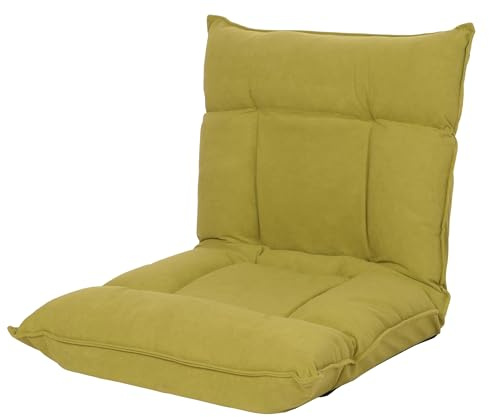 Mendler Bodensessel HWC-N44, Relaxsessel Bodenkissen Bodensofa Klappsessel 6 Relaxpositionen, stabiles Gestell Samt - grün