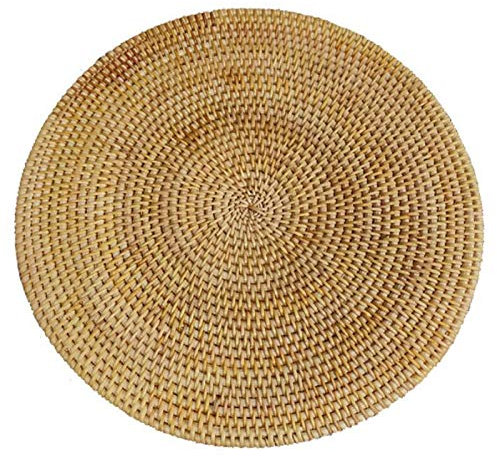 Booso Tischsets aus Rattan, einhändig geflochten, runde Tischsets aus Korbgeflecht, natürliche geflochtene Tischsets für Esstisch, widerstandsfähig