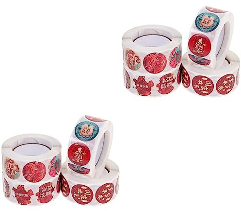 STOBOK 8rollen Selbstklebende Deko-sticker Für Umschläge Festliche Füllung Für Neujahr Und Feierlichkeiten Für Einladungen Und Boxen Mit Traditionellen Chinesischen Mustern