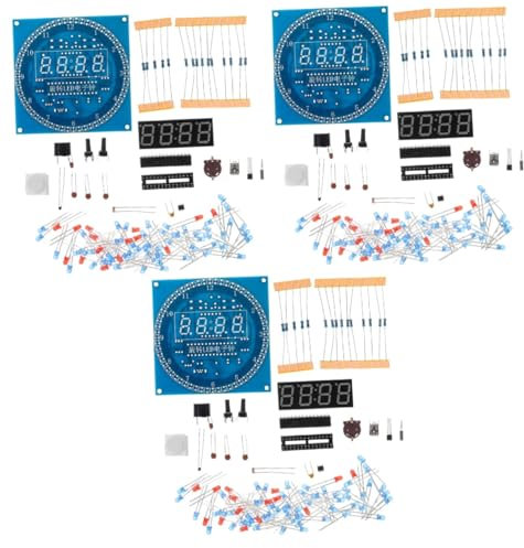 HOMSFOU 3 Sets LED Electronic Kit Clock Home Decor Electronic Component