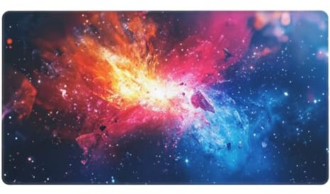 Gaming Mauspad XXL, 700 x 300 x 3mm Mousepad Verlängertes Groß Mauspad Schreibtischauflage, Genähte Kanten Rutschfeste Gummibasis, Verbessert Präzision und Geschwindigkeit Für Home Office Eisfeuer L-3