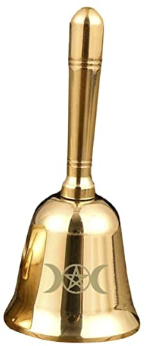 BESTOYARD Campanella Rituale in Ottone Pentagramma, Campana da Altare Portatile Vintage, Lavorazione Raffinata e Stile Classico per Meditazione e Rituali