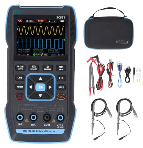 19999 Counts 2.8in LCD Display 3 in 1 50MHz Handheld Digital Oscilloscope Multimeter for Automobile Maintenance Power Detection